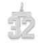 14kw Medium Satin Number 32 Charm