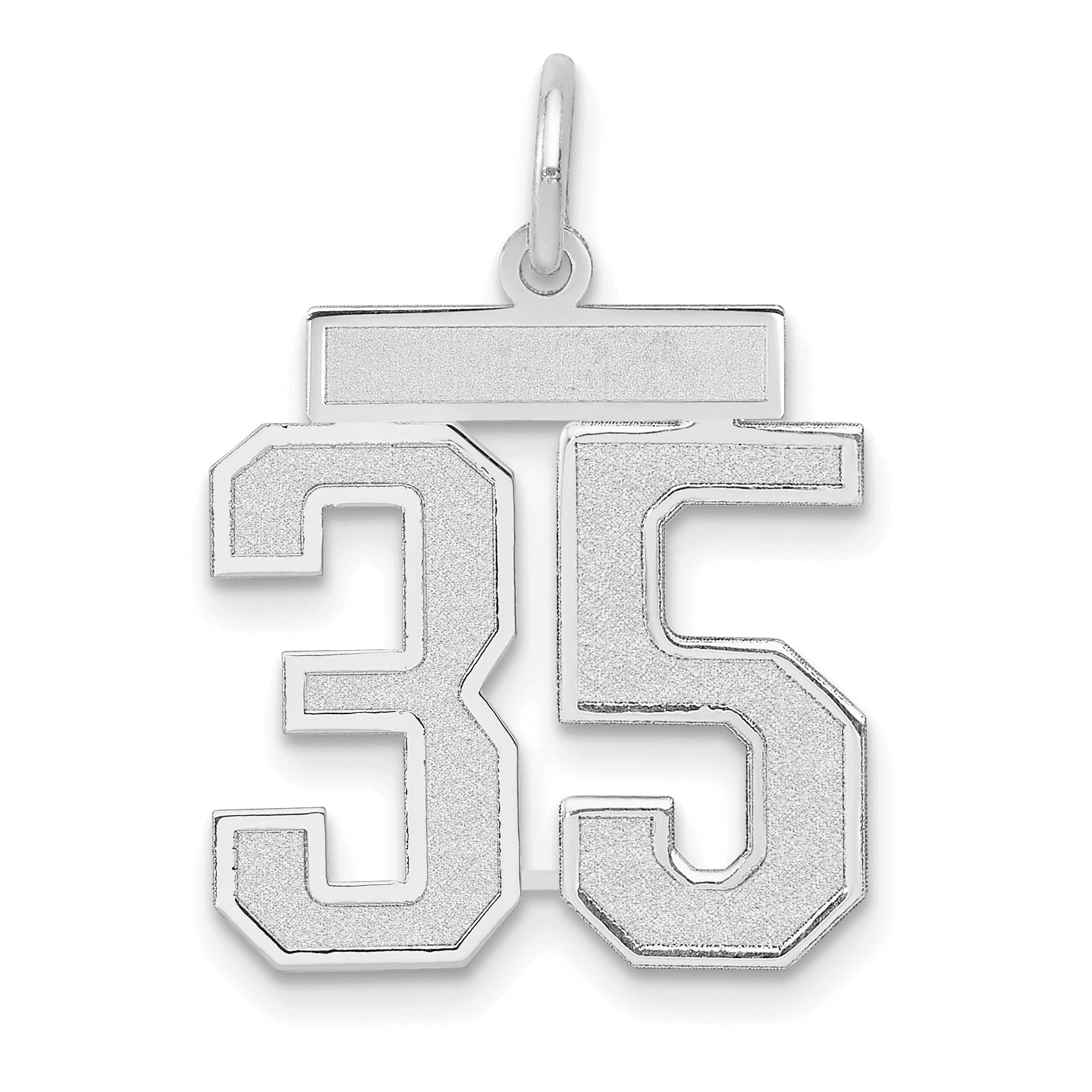 14kw Medium Satin Number 35 Charm