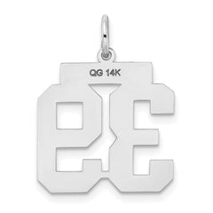 14K WG Medium Satin Number 39 Charm