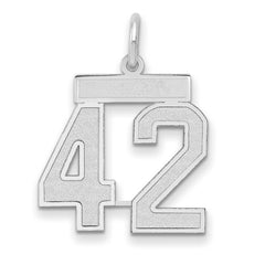 14kw Medium Satin Number 42 Charm