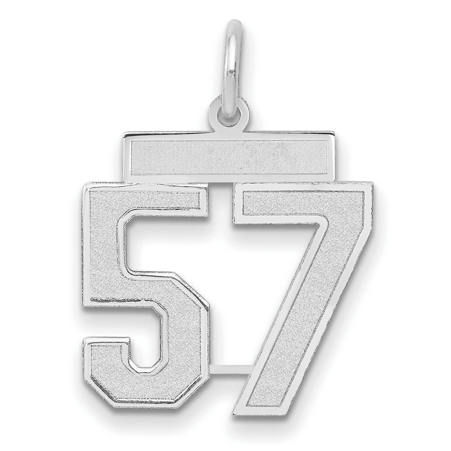 14kw Medium Satin Number 57 Charm