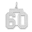 Medium Number 60 Charm in 14K White Gold, Satin - Sophia Jewelers