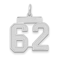 14kw Medium Satin Number 62 Charm