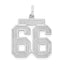 Number 66 Charm in 14K White Gold, Satin - Sophia Jewelers