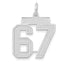 14kw Medium Satin Number 67 Charm