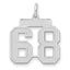 Medium Number 68 Charm in 14K White Gold, Satin - Sophia Jewelers