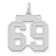 14kw Medium Satin Number 69 Charm