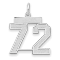 14kw Medium Satin Number 72 Charm