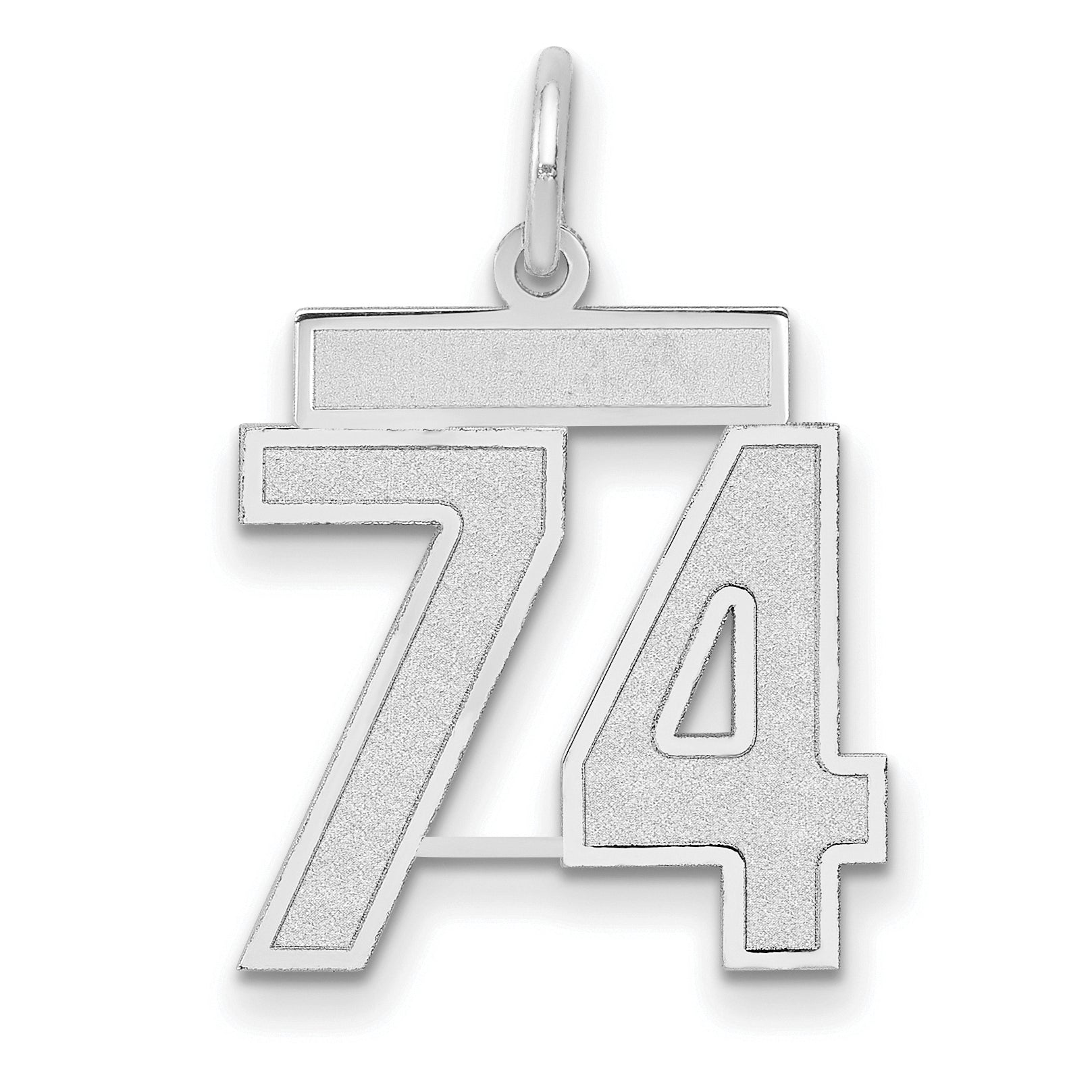 14kw Medium Satin Number 74 Charm