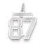 14K WG Medium Satin Number 87 Charm