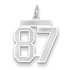 14K WG Medium Satin Number 87 Charm