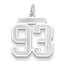 14K WG Medium Satin Number 93 Charm
