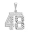 14kw Small Brushed Diamond-cut Number 48 Charm