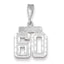 14K White Gold Small Diamond-cut Number 60 Charm