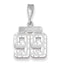 14K White Gold Small Diamond-cut Number 99 Charm