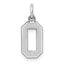 14K White Gold Small Satin Number 0 Charm