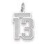 14K WG Small Satin Number 13 Charm