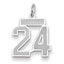 14K WG Small Satin Number 24 Charm