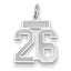 14K WG Small Satin Number 26 Charm