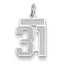 14K WG Small Satin Number 31 Charm