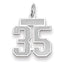 14K WG Small Satin Number 35 Charm
