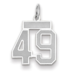 14K WG Small Satin Number 49 Charm