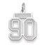 14K WG Small Satin Number 90 Charm