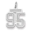 14K WG Small Satin Number 95 Charm