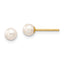 14K 4-5mm White Round Freshwater Cultured Pearl Stud Post Earrings