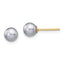 14K 5-6mm Grey Round Freshwater Cultured Pearl Stud Post Earrings
