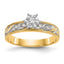 Four-Prong Diamond Trio Engagement Ring in 14K Yellow Gold (1/10 ct. tw.), Size 6 - Sophia Jewelers