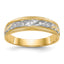 14k and Rhodium AA Quality 1/20 carat Diamond Trio Mens Complete Wedding Band