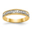 14k and Rhodium AA Quality 1/20 carat Diamond Trio Ladies Complete Wedding Band
