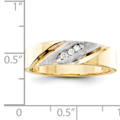 14k & Rhodium Men's Band (Trio) Mounting (No Stone Included)