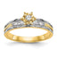 Halo Diamond Trio Engagement Ring in 14K Yellow Gold (1/10 ct. tw.), Size 6 - Sophia Jewelers