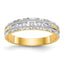 14k and Rhodium AA Quality 1/20 carat Diamond Trio Ladies Complete Wedding Band