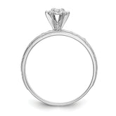 14k White Gold AA Quality 1/8 carat Diamond Trio Complete Engagement Ring