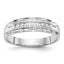14k White Gold AA Quality 1/10 carat Diamond Trio Mens Complete Wedding Band