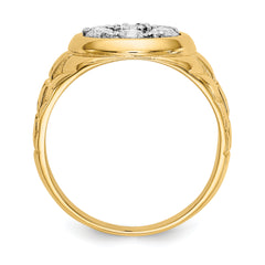 14K A Diamond men's ring