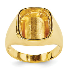 14K Rounded Square Mens Diamond & Onyx Ring Mounting