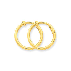 14K Non-Pierced Hoop Earrings