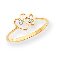 14K Polished .03ct. Diamond Heart Ring Mounting