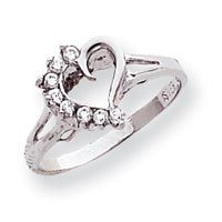 14K White Gold Polished .20ct. Diamond Heart Ring Mounting