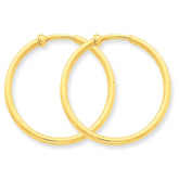 14K Non-Pierced Hoop Earrings