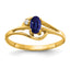 14k 5x3mm Oval Sapphire VS Diamond ring
