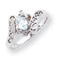 14K White Gold Polished .06ct. Diamond & 6x4 Oval Gemstone Filigree Ring Mo