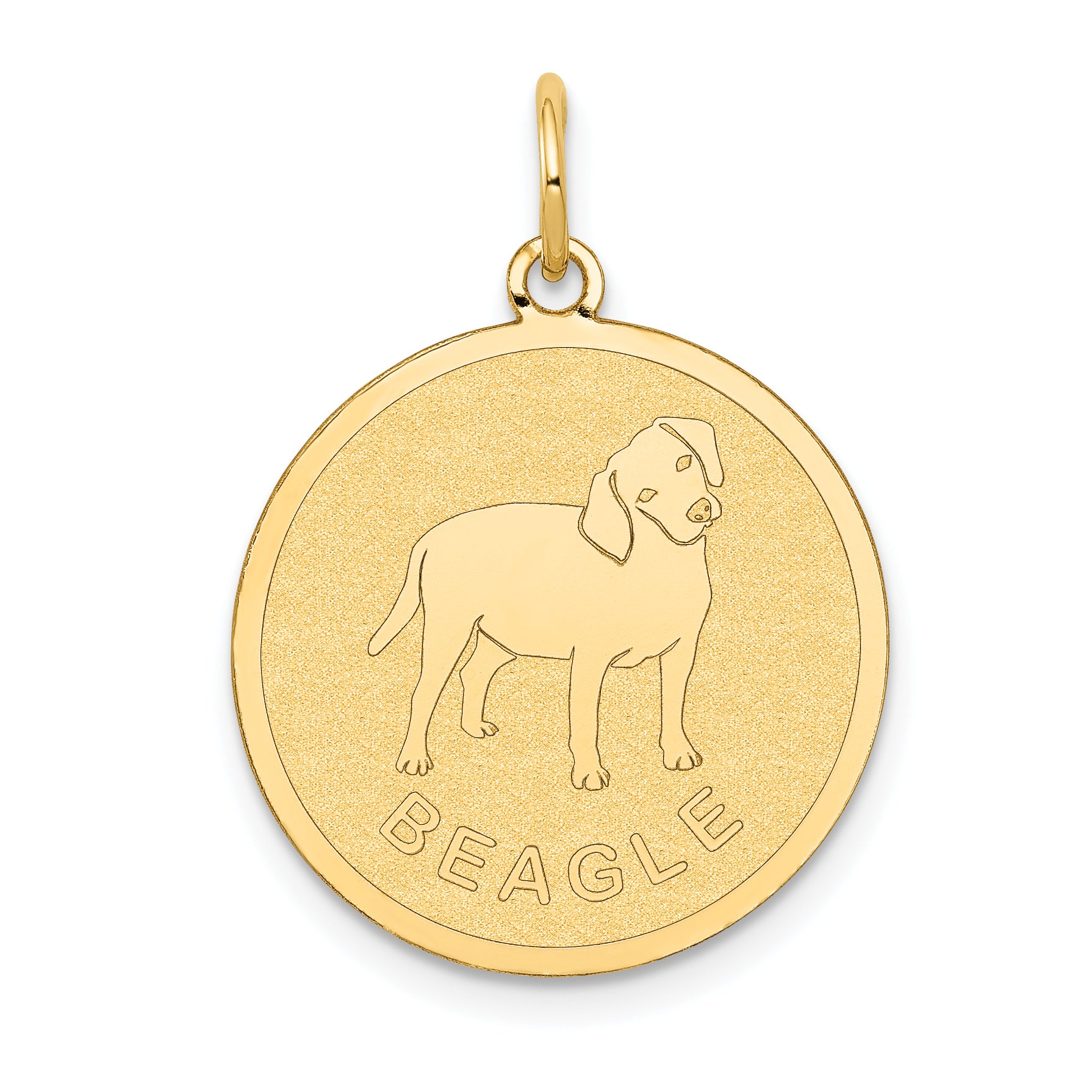 14K Beagle Disc Charm
