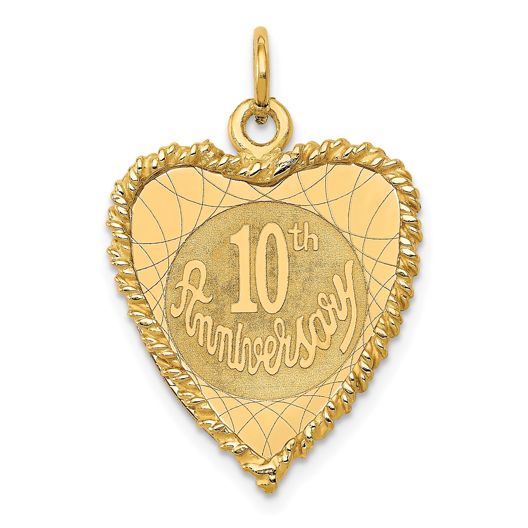 14K Happy 10th Anniversary Charm