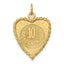 10th Anniversary Heart Charm in 14K Yellow Gold, 26mm Engravable - Sophia Jewelers