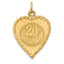 Rope-Edge Heart Charm in 14K Yellow Gold, 26mm, 20th Anniversary - Sophia Jewelers